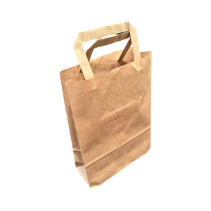 Papirna vrecica sa ravnom ruckom smedja 28x22x10  50 kom