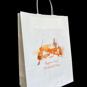 Papirna vrecica twist rucka motiv Bajram  35x26x12 cm  50 kom / paket