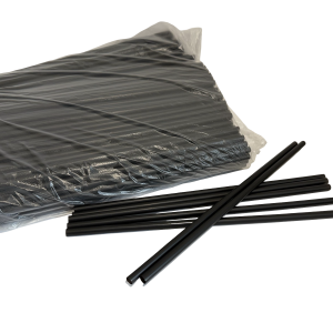 Plasticna slamka crna  7mm promjer 270 mm duzina  250 kom / paket